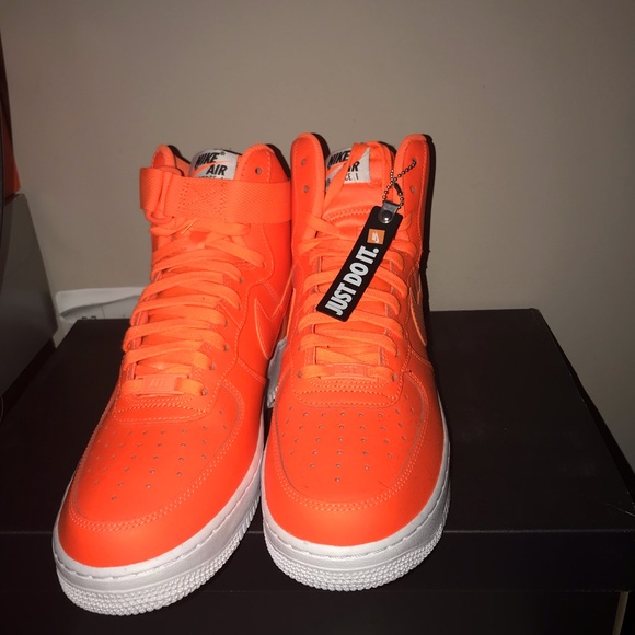 neon orange nike shoes